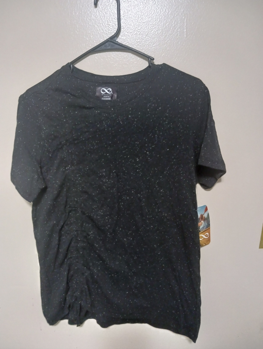 Be Boundless Ladies Black with White Speckle Short Sleeve Tee Large(12/14) A-19
